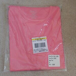 LL Bean Pima Crewneck Short Sleeve: Misses' Deep Pink XL